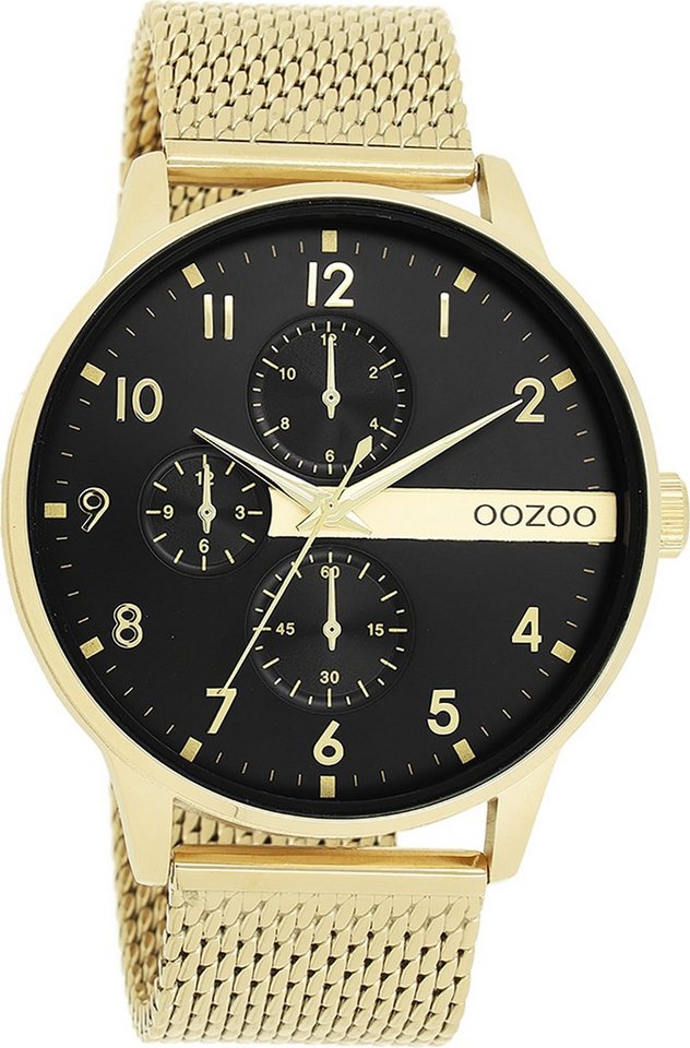 OOZOO Quarzuhr Oozoo Herren Armbanduhr Timepieces Analog, (Analoguhr), Herrenuhr rund, groß (ca. 45mm) Metallarmband, Fashion-Style von OOZOO