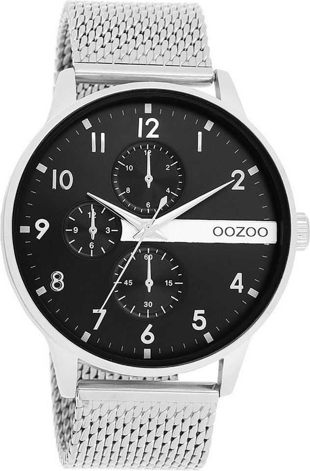 OOZOO Quarzuhr Oozoo Herren Armbanduhr Timepieces Analog, (Analoguhr), Herrenuhr rund, groß (ca. 45mm) Metallarmband, Fashion-Style von OOZOO