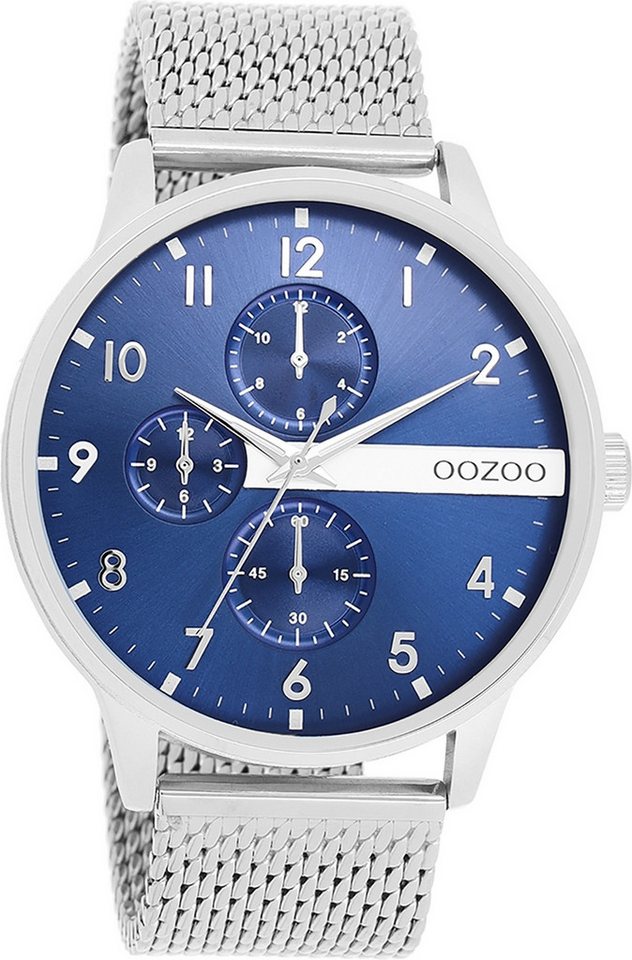 OOZOO Quarzuhr Oozoo Herren Armbanduhr Timepieces Analog, (Analoguhr), Herrenuhr rund, groß (ca. 45mm) Metallarmband, Fashion-Style von OOZOO