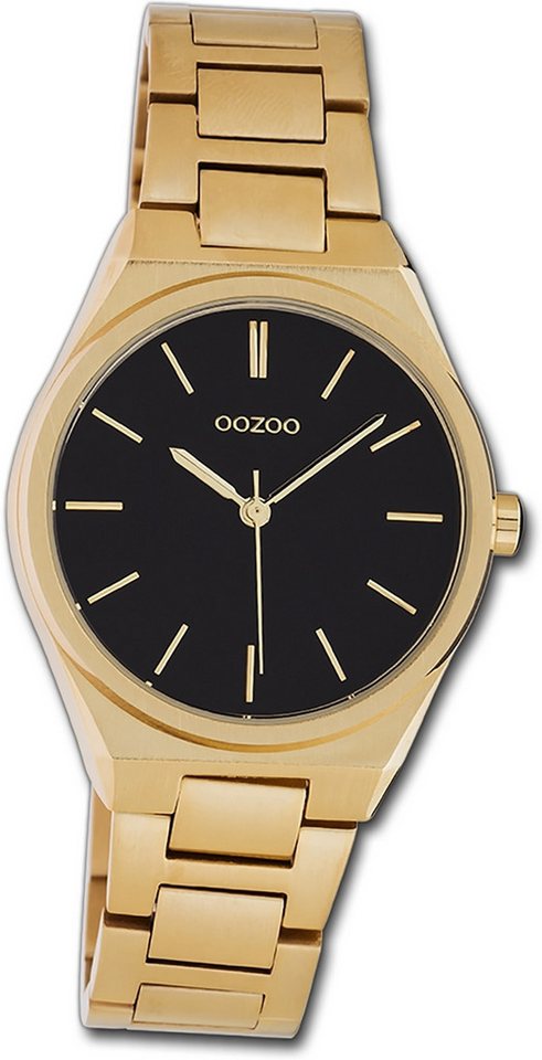 OOZOO Quarzuhr Oozoo Unisex Armbanduhr Timepieces, Unisexuhr Metallarmband rosegold, rundes Gehäuse, mittel (ca. 34mm) von OOZOO