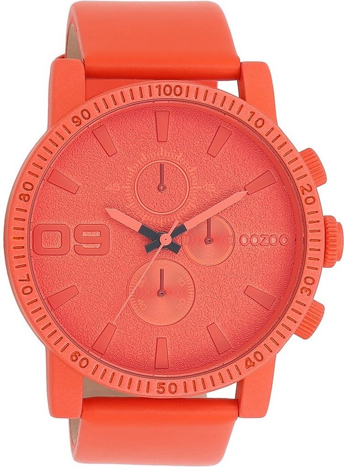 OOZOO Quarzuhr Oozoo Unisex Armbanduhr Timepieces Analog, (Analoguhr), Damen, Herrenuhr rund, groß (ca. 48mm) Lederarmband, Fashion-Style von OOZOO