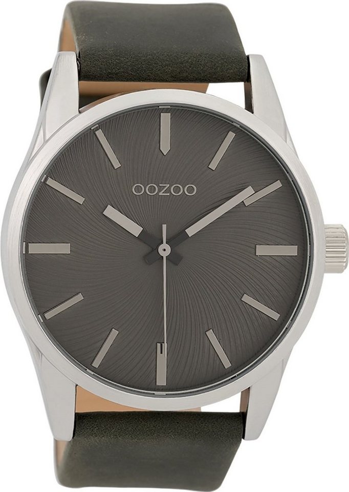 OOZOO Quarzuhr Oozoo Unisex Armbanduhr Timepieces Analog, Herren, Damenuhr rund, groß (ca. 45mm) Lederarmband, Fashion-Style von OOZOO