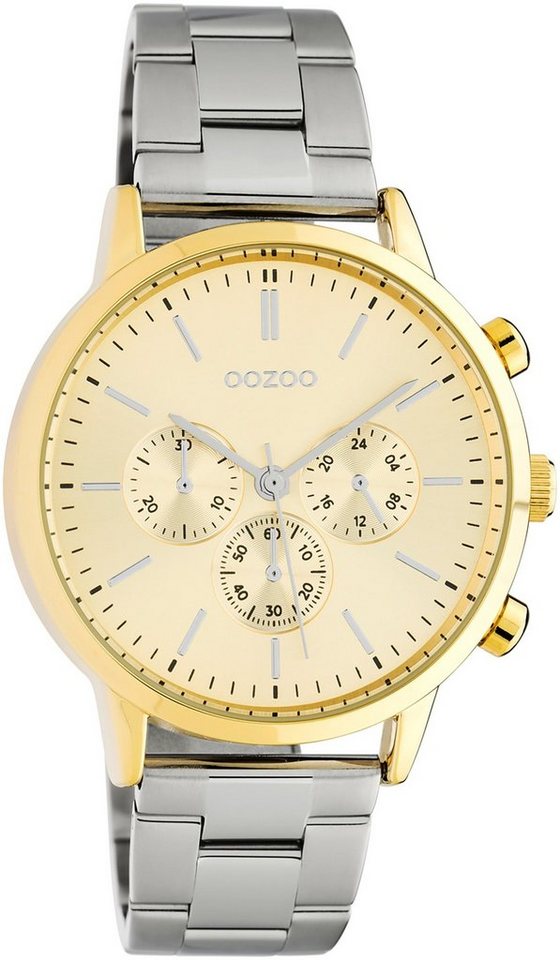 OOZOO Quarzuhr Oozoo Damen Armbanduhr silber Analog, Damenuhr rund, mittel (ca. 38mm) Edelstahlarmband, Fashion-Style von OOZOO