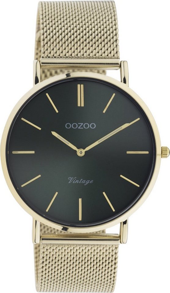 OOZOO Quarzuhr Vintage Armbanduhr C10872 Grün Milanaiseband Goldfarben 40 mm OOZOO Quarzuhr Vintage Armbanduhr C10872 Grün Milanaiseband Goldfarben 40 mm von OOZOO