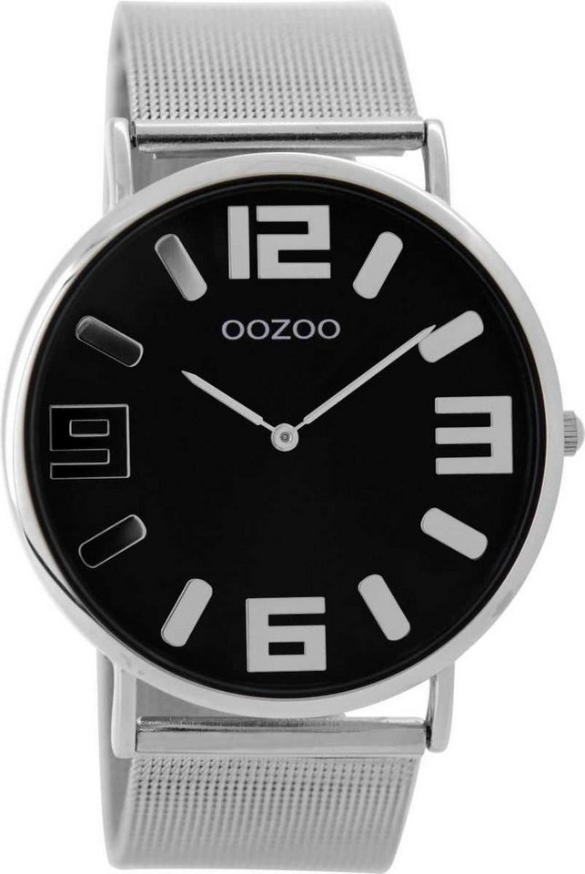 OOZOO Quarzuhr Vintage Herrenuhr C8881 Schwarz Meshband 42 mm C8881 von OOZOO