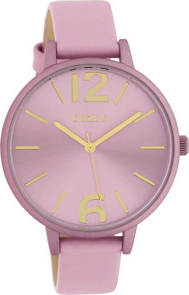 OOZOO Quarzuhr Damenuhr C10441 rosa Lederband 40 mm C10441 von OOZOO
