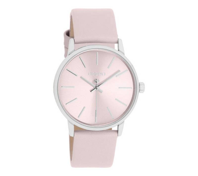 OOZOO Quarzuhr Damenuhr, 36 mm – Damen-Armbanduhr mit hellrosa Lederband C11538, Femininer Look für stilvolle Auftritte von OOZOO