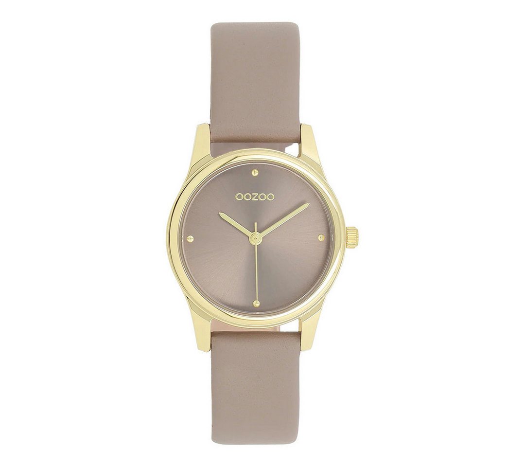 OOZOO Quarzuhr Damenuhr C11625 – Goldfarbene Armbanduhr mit Lederband, 28 mm von OOZOO