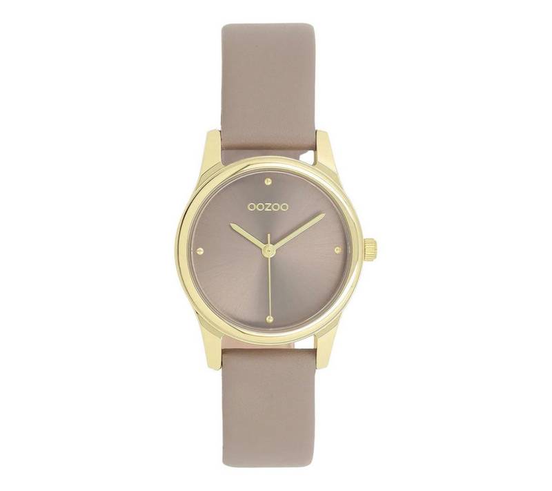 OOZOO Quarzuhr Damenuhr C11625 – Goldfarbene Armbanduhr mit Lederband, 28 mm von OOZOO