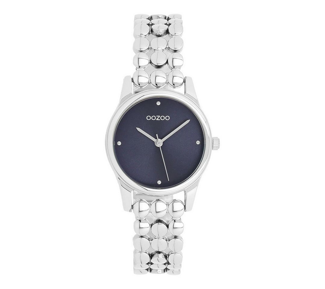 OOZOO Quarzuhr C11630 – Dunkelblaue Armbanduhr mit silberfarbenem DOT-Armband, 28 mm von OOZOO