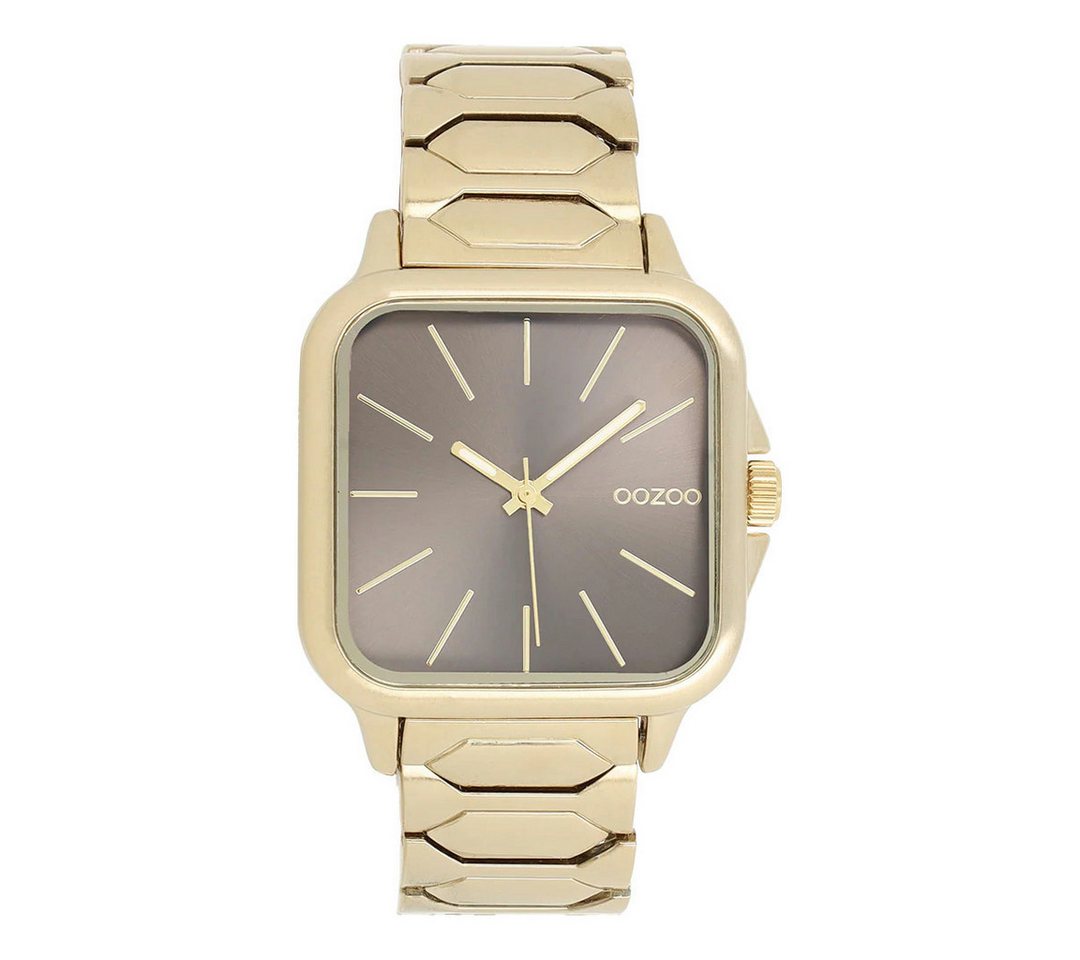 OOZOO Quarzuhr C11606 Armbanduhr – IP Gold – Taupe Zifferblatt – Edelstahlband, – Quadratisch 36 mm – Elegante Gold-Taupe Uhr von OOZOO