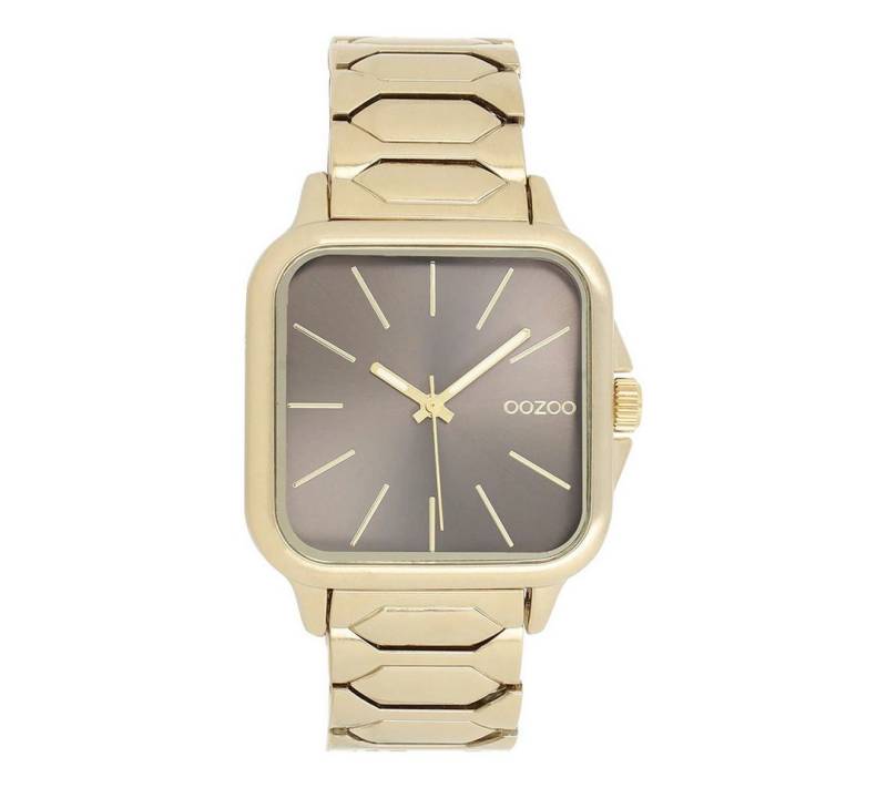 OOZOO Quarzuhr C11606 Armbanduhr – IP Gold – Taupe Zifferblatt – Edelstahlband, – Quadratisch 36 mm – Elegante Gold-Taupe Uhr von OOZOO