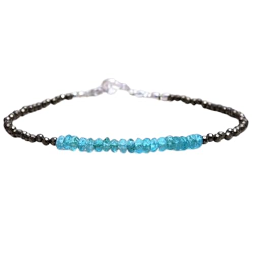 OPAL_WORLD 2-3 mm facettiertes Pyrit und Apa Perlen-Armband in Rondelle-Form mit verstellbarem versilbertem Verschluss | LBRC_OW_08427 OPAL_WORLD 2-3 mm facettiertes Pyrit und Apa Perlen-Armband in Rondelle-Form mit verstellbarem versilbertem Verschluss | LBRC_OW_08427 von OPAL_WORLD
