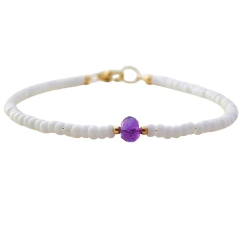 OPAL_WORLD Amethyst Perlen Armband 3-5mm Rund facettiert mit vergoldetem Verschluss 18cm | LBRC_OW_08625 OPAL_WORLD Amethyst Perlen Armband 3-5mm Rund facettiert mit vergoldetem Verschluss 18cm | LBRC_OW_08625 von OPAL_WORLD