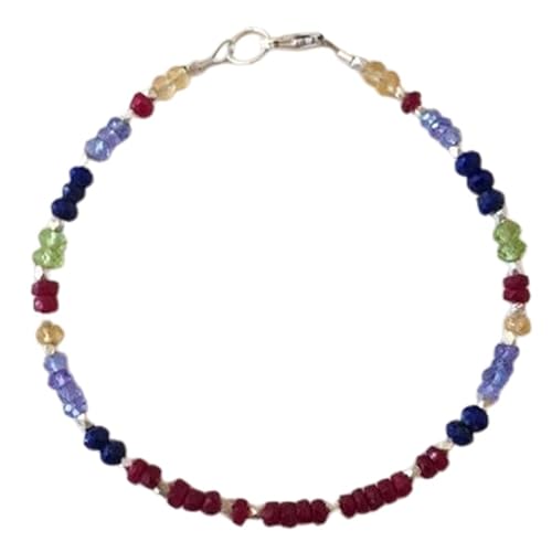OPAL_WORLD Armband 18 cm mit versilbertem Verschluss und facettierten Rubin-, Tansanit-, Lapislazuli-, Peridot- und Citrin-Perlen in Rondelle-Form, 3 mm | LBRC_OW_08606 OPAL_WORLD Armband 18 cm mit versilbertem Verschluss und facettierten Rubin-, Tansanit-, Lapislazuli-, Peridot- und Citrin-Perlen in Rondelle-Form, 3 mm | LBRC_OW_08606 von OPAL_WORLD