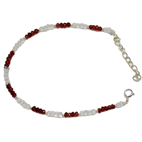 OPAL_WORLD Armband Granat Quarz Kristall 3 mm mit facettierten Perlen in Rondelle-Form und verstellbarer versilberter Verschluss 18 cm | LBRC_OW_07642 OPAL_WORLD Armband Granat Quarz Kristall 3 mm mit facettierten Perlen in Rondelle-Form und verstellbarer versilberter Verschluss 18 cm | LBRC_OW_07642 von OPAL_WORLD