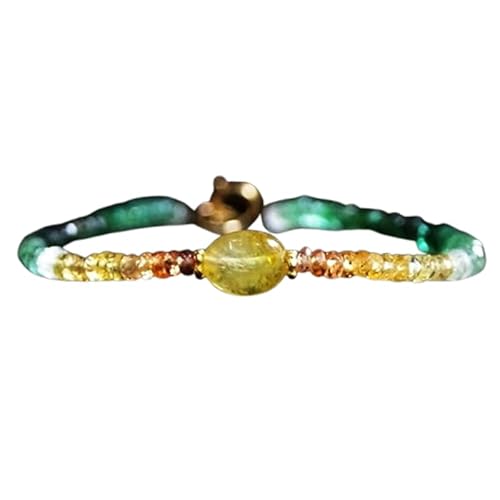 OPAL_WORLD Armband Saphir und Smaragd Farbverlauf 2,5-3mm Facettierte Perlen Oval Runde Form Vergoldet Verschluss 18cm | LBRC_OW_08297 von OPAL_WORLD