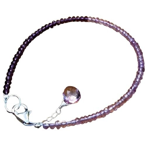 OPAL_WORLD Armband aus Amethyst und rosa Amethyst 2 mm mit facettierten Perlen in Rondelle-Form und verstellbarem, versilbertem Verschluss | LBRC_OW_06766 OPAL_WORLD Armband aus Amethyst und rosa Amethyst 2 mm mit facettierten Perlen in Rondelle-Form und verstellbarem, versilbertem Verschluss | LBRC_OW_06766 von OPAL_WORLD
