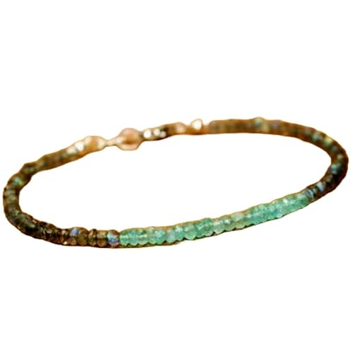 OPAL_WORLD Armband aus Apa und Labradorit von 2 bis 2,5 mm mit facettierten Perlen in Rondelle-Form und vergoldetem Verschluss 18 cm. | LBRC_OW_06883 OPAL_WORLD Armband aus Apa und Labradorit von 2 bis 2,5 mm mit facettierten Perlen in Rondelle-Form und vergoldetem Verschluss 18 cm. | LBRC_OW_06883 von OPAL_WORLD
