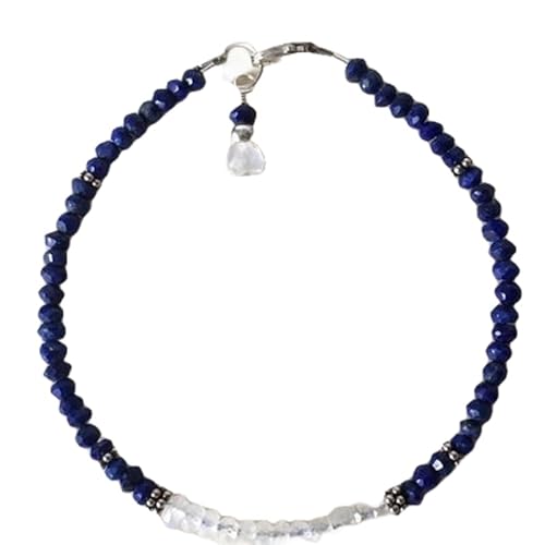 OPAL_WORLD Armband aus Lapislazuli und Mondstein 3-3,5 mm mit facettierten Perlen in Rondelle-Form und versilbertem Verschluss 18 cm | LBRC_OW_08082 OPAL_WORLD Armband aus Lapislazuli und Mondstein 3-3,5 mm mit facettierten Perlen in Rondelle-Form und versilbertem Verschluss 18 cm | LBRC_OW_08082 von OPAL_WORLD