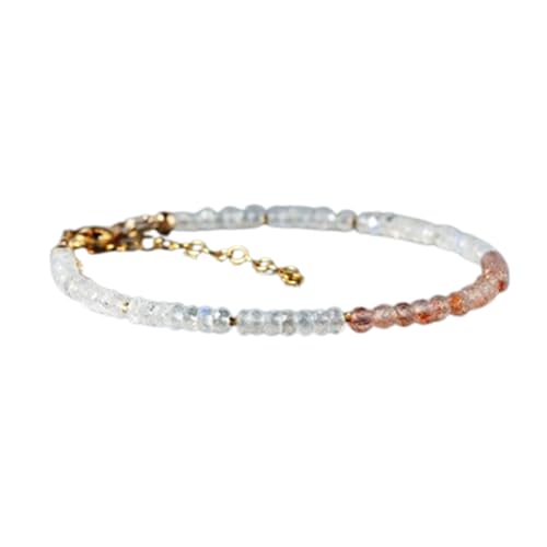 OPAL_WORLD Armband aus Sonnenstein und Mondstein 3 mm mit facettierten Perlen in Rondelle-Form und verstellbarem 18 cm vergoldetem Verschluss | LBRC_OW_08688 OPAL_WORLD Armband aus Sonnenstein und Mondstein 3 mm mit facettierten Perlen in Rondelle-Form und verstellbarem 18 cm vergoldetem Verschluss | LBRC_OW_08688 von OPAL_WORLD