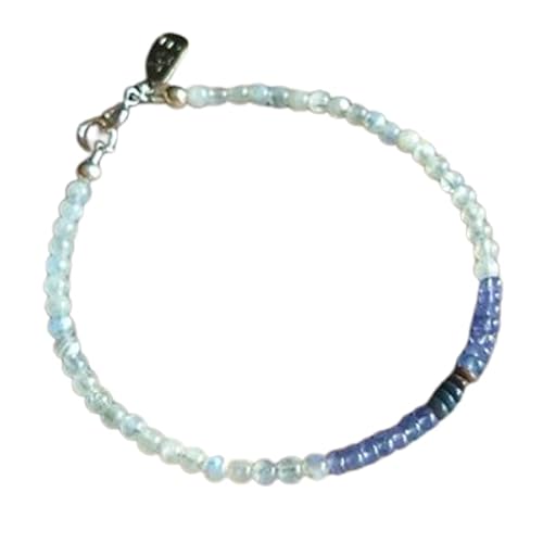 OPAL_WORLD Armband mit Regenbogen-Mondstein, Iolith und schwarzem Opal, 3-3,5 mm, mit glatten runden Perlen und versilbertem Verschluss 18 cm. | LBRC_OW_08505 OPAL_WORLD Armband mit Regenbogen-Mondstein, Iolith und schwarzem Opal, 3-3,5 mm, mit glatten runden Perlen und versilbertem Verschluss 18 cm. | LBRC_OW_08505 von OPAL_WORLD