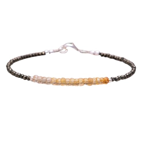 OPAL_WORLD Citrin und Pyrit schattiert 2-3mm Armband mit facettierten Perlen in Rondelle-Form und versilbertem verstellbaren Verschluss | LBRC_OW_08636 OPAL_WORLD Citrin und Pyrit schattiert 2-3mm Armband mit facettierten Perlen in Rondelle-Form und versilbertem verstellbaren Verschluss | LBRC_OW_08636 von OPAL_WORLD