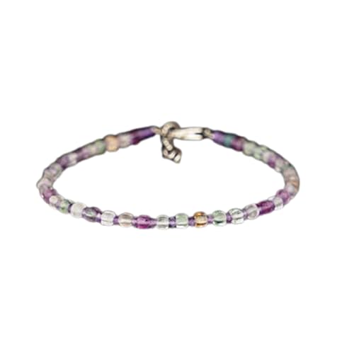 OPAL_WORLD Fluorit Amethyst Armband 2mm mit facettierten Perlen in Rondelle-Form und verstellbarem versilbertem Verschluss | LBRC_OW_07599 OPAL_WORLD Fluorit Amethyst Armband 2mm mit facettierten Perlen in Rondelle-Form und verstellbarem versilbertem Verschluss | LBRC_OW_07599 von OPAL_WORLD