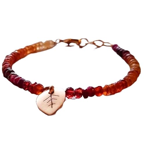 OPAL_WORLD Granat Rubin-Armband 3-3,5 mm mit facettierten Perlen in Rondelle-Form und verstellbarem Verschluss 18 cm | LBRC_OW_07683 von OPAL_WORLD