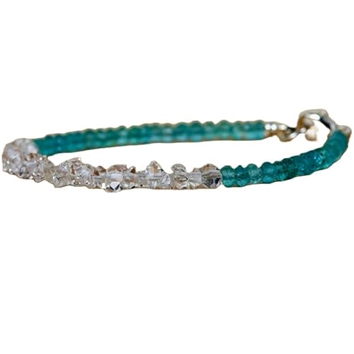 OPAL_WORLD Herkimer Apa und Diamant Armband 3-5 mm mit facettierten Perlen in verschiedenen Formen und versilbertem Verschluss 18 cm | LBRC_OW_06879 OPAL_WORLD Herkimer Apa und Diamant Armband 3-5 mm mit facettierten Perlen in verschiedenen Formen und versilbertem Verschluss 18 cm | LBRC_OW_06879 von OPAL_WORLD