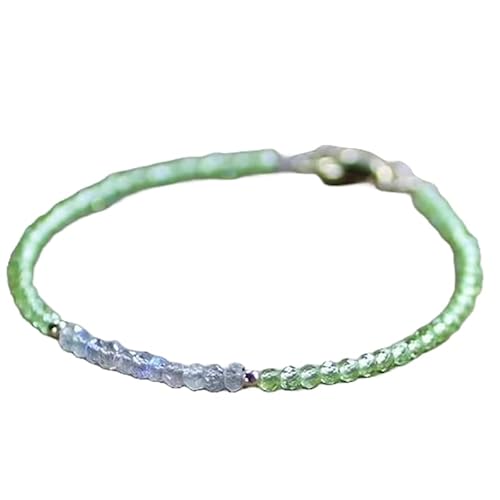 OPAL_WORLD LBRC_OW_07989 Labradorit Peridot Armband mit facettierten Perlen in Rondelle-Form und versilbertem Verschluss 18 cm OPAL_WORLD LBRC_OW_07989 Labradorit Peridot Armband mit facettierten Perlen in Rondelle-Form und versilbertem Verschluss 18 cm von OPAL_WORLD