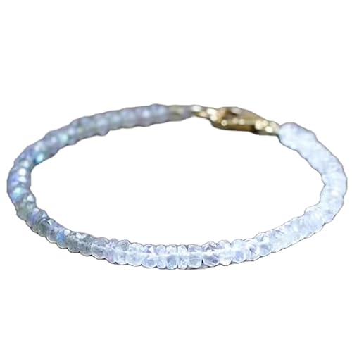 OPAL_WORLD Labradorit- und Mondstein-Armband 3,5 mm mit facettierten Perlen in Rondelle-Form und vergoldetem Verschluss 18 cm | LBRC_OW_07972 OPAL_WORLD Labradorit- und Mondstein-Armband 3,5 mm mit facettierten Perlen in Rondelle-Form und vergoldetem Verschluss 18 cm | LBRC_OW_07972 von OPAL_WORLD