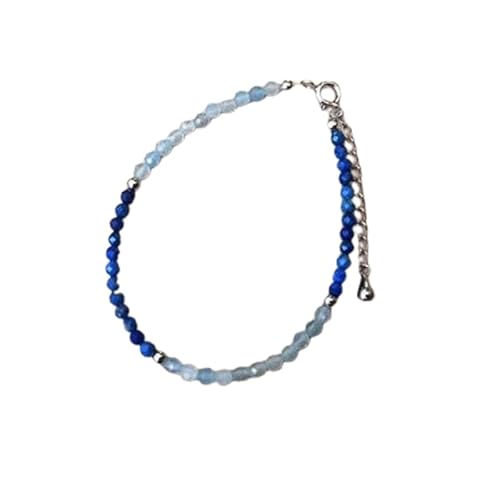 OPAL_WORLD Lapislazuli Aquamarin Armband 3mm mit facettierten Perlen in Rondelle-Form und verstellbarem versilbertem Verschluss | LBRC_OW_08060 OPAL_WORLD Lapislazuli Aquamarin Armband 3mm mit facettierten Perlen in Rondelle-Form und verstellbarem versilbertem Verschluss | LBRC_OW_08060 von OPAL_WORLD