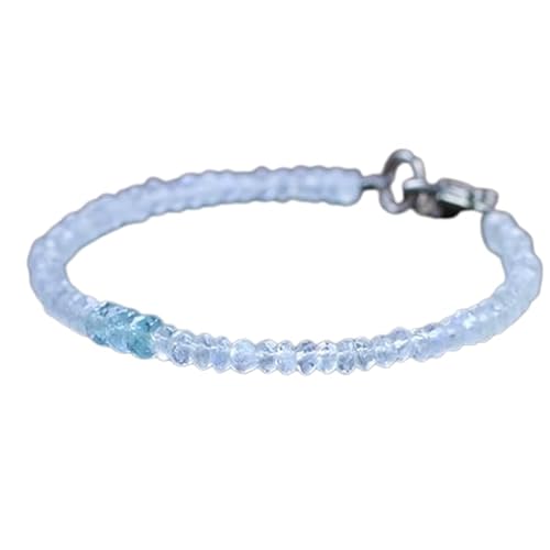 OPAL_WORLD Regenbogen-Mondstein-Armband mit Aquamarin, facettierte Perlen 3-4 mm in Rondelle-Form, versilberter Verschluss 18 cm. | LBRC_OW_08489 OPAL_WORLD Regenbogen-Mondstein-Armband mit Aquamarin, facettierte Perlen 3-4 mm in Rondelle-Form, versilberter Verschluss 18 cm. | LBRC_OW_08489 von OPAL_WORLD