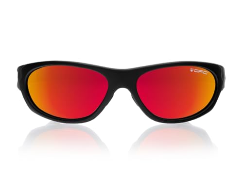 OPC MILITARY MARINES Sonnenbrille Matt Black Red REVO | REVOcare Beschichtung | UV400 Polarisiert | TR90 | SMARTcare | Bergwandern | Premium Design | Militärqualität von OPC