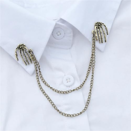 Anstecknadel Herren Anzug Broschen Hemdkragen Pins Retro Mode Männer und Frauen Charm Universal Kettenbrosche(Bronze) von OPIGJUFD