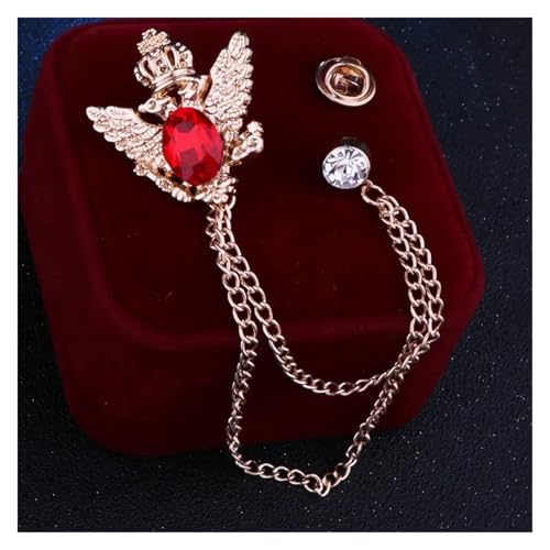 Anstecknadel Herren Anzug Retro Hemd Anzug Quaste Brosche Fransen Kette Anstecknadeln und Broschen Abzeichen for Männer Accosseries(Gold Red) von OPIGJUFD