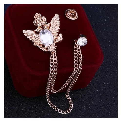 Anstecknadel Herren Anzug Retro Hemd Anzug Quaste Brosche Fransen Kette Anstecknadeln und Broschen Abzeichen for Männer Accosseries(Gold White) von OPIGJUFD