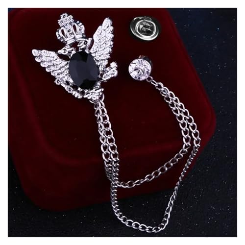 Anstecknadel Herren Anzug Retro Hemd Anzug Quaste Brosche Fransen Kette Anstecknadeln und Broschen Abzeichen for Männer Accosseries(Sliver Black) von OPIGJUFD