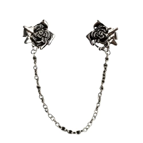 Anstecknadel Herren Anzug Vintage Rose Brosche Pin Quaste Kette Broschen Hemd Kragen Nadel Anstecknadel for Männer Und Frauen Schmuck von OPIGJUFD