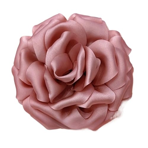 Brosche Damen 11 CM Handgefertigte Stoff Rose Blume Brosche Corsage Anstecknadeln for Frauen Zubehör Hochzeit Schmuck(Pink) von OPIGJUFD
