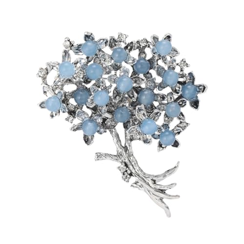Brosche Damen Emaille Hortensien Pins for Frauen Unisex Strass Blume Broschen Event Party Rucksack Dekoration Kleidung Zubehör(Blue) von OPIGJUFD