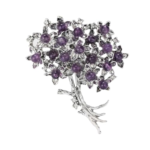 Brosche Damen Emaille Hortensien Pins for Frauen Unisex Strass Blume Broschen Event Party Rucksack Dekoration Kleidung Zubehör(Purple) von OPIGJUFD