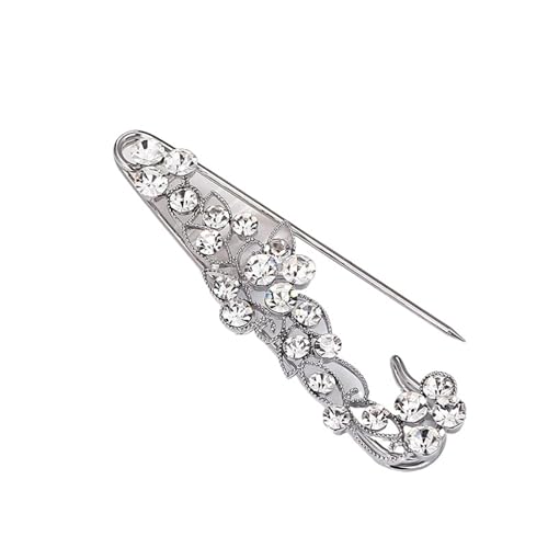Brosche Damen Kristall Strass Zweig Broschen Pins for Frauen Anzug Schal Blume Brosche Pin Schmuck von OPIGJUFD