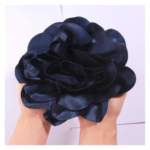 Haarspange Mit Rosenblume 19CM Große Handgemachte Satin Blumen Headwear Catwalk-Bühne Leistung Haarnadel(Blue2,With brooches) von OPIGJUFD