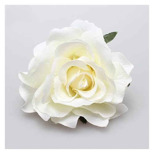 Haarspange Mit Rosenblume 2 stücke DIY Kopfschmuck Haar for Braut Hochzeit Beflockung Tuch Rote Rose Blume Haarnadel Haar Clip(A-beige) von OPIGJUFD