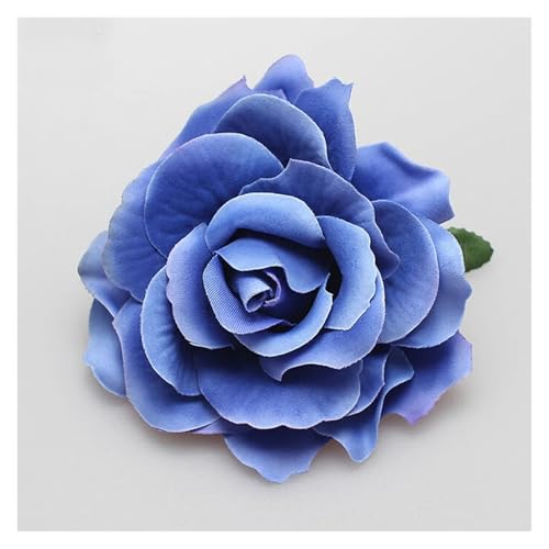 Haarspange Mit Rosenblume 2 stücke DIY Kopfschmuck Haar for Braut Hochzeit Beflockung Tuch Rote Rose Blume Haarnadel Haar Clip(A-blue) von OPIGJUFD