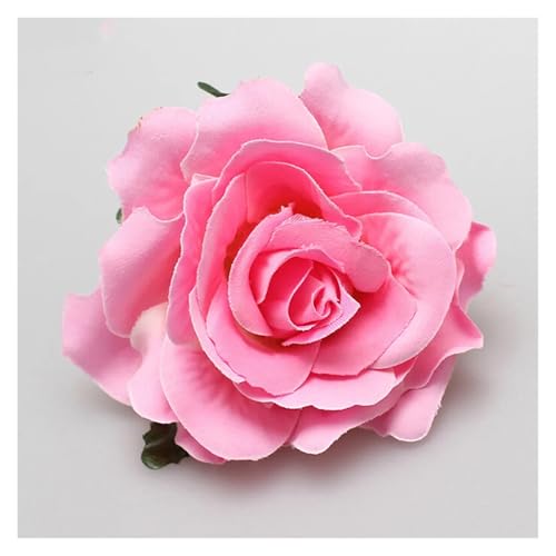 Haarspange Mit Rosenblume 2 stücke DIY Kopfschmuck Haar for Braut Hochzeit Beflockung Tuch Rote Rose Blume Haarnadel Haar Clip(A-deep pink) von OPIGJUFD
