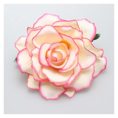 Haarspange Mit Rosenblume 2 stücke DIY Kopfschmuck Haar for Braut Hochzeit Beflockung Tuch Rote Rose Blume Haarnadel Haar Clip(A-rose edge) von OPIGJUFD