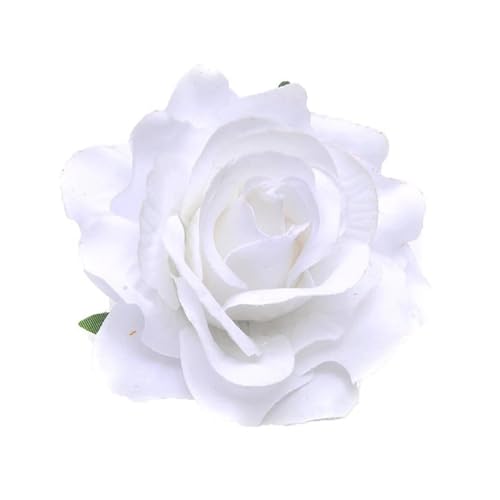 Haarspange Mit Rosenblume 2 stücke DIY Kopfschmuck Haar for Braut Hochzeit Beflockung Tuch Rote Rose Blume Haarnadel Haar Clip(A-white) von OPIGJUFD